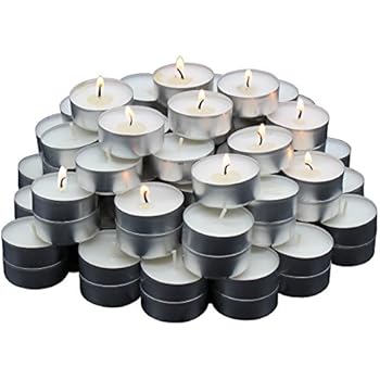 MontoPack Unscented Tealight Candles Bulk 100 Pack | Paraffin Pressed Wax, Smokeless, Dripless, Long Lasting Burning | for Home Decor, Table Centerpieces, Birthday Parties, Christmas and Pool