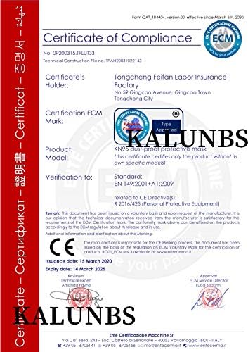 KALUNBS 5 Personal Protective 4 Layers of Protection Effective Against fine Airborne Particles, Dusts, Mists and Pollutants
