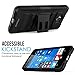 Lumia 650 Case - MoKo [Heavy Duty] Full Body Rugged Holster Cover with Swivel Belt Clip - Dual Layer Shock Resistant Microsoft Lumia 650 5.0 Inch 2016 Smartphone Case, Black