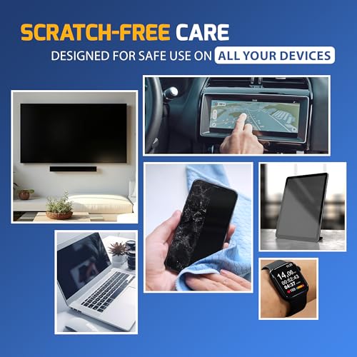 Neolavish® Screen Cleaner Cloth - Just Add Water, 5 Pcs | Streak-Free TV Cleaning Microfiber | Screen Wipe for TV, OLED, Laptop, Tablet, Phone, Monitor, Car | Large - 35x35 cm
