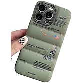 IAIYOXI Puffer Case with Sports Shoes Brand Design for iPhone 16 Pro Max,Sneakers Ins White or Black Label Soft Cover-Blue Puffy Cover for iPhone 16 15 14 13 12 11 Pro Max Plus X XS XR 7 8 (Green)