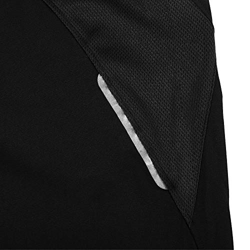 Sportshorts voor heren, korte broek, sneldrogend, sportbroek, licht met ritsvak, zwart/donkergrijs, XL - Image 8