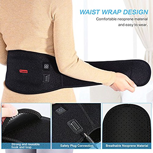 Waist Heating Pad Belt Lower Back Heat Wrap Hot and Cold Therapy with 3 Heating Grade Sets for Waist Pain Relief Muscle Strain Dysmenorrhea Abdominal Pain Good Back Warmer Lumbar Wrap