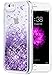 iPhone 6/6S/7/8 Case, Caka iPhone 6S Glitter Case [Tempered Glass Screen Protector] Bling Flowing Floating Luxury Glitter Sparkle TPU Bumper Liquid Case for iPhone 6/6S/7/8 (4.7