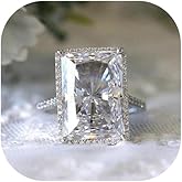 RKKOJJO 925 Sterling Silver Shiny Full Diamond Ring Cubic Zirconia Cocktail Rings CZ Diamond Ring Eternity Engagement Wedding Band Ring for Women Size 10