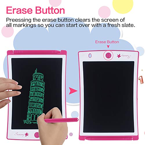 LCD Writing Tablet, Electronic Drawing Board and Doodle Board Gifts for Kids at Home and School (Pink)