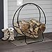 Goplus Firewood Log Hoop Tubular Steel Wood Storage Rack Holder Curved Display for Indoor & Outdoor (24-Inch)