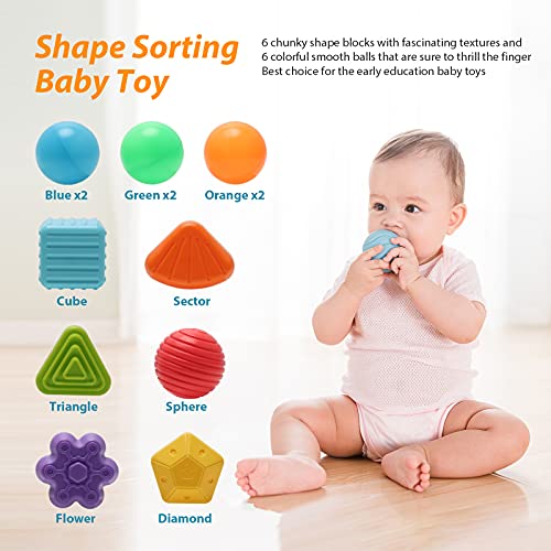 UNIWA Baby Shape Sorting Toy, Spinner Toys Sensory Shape Sorting Toys