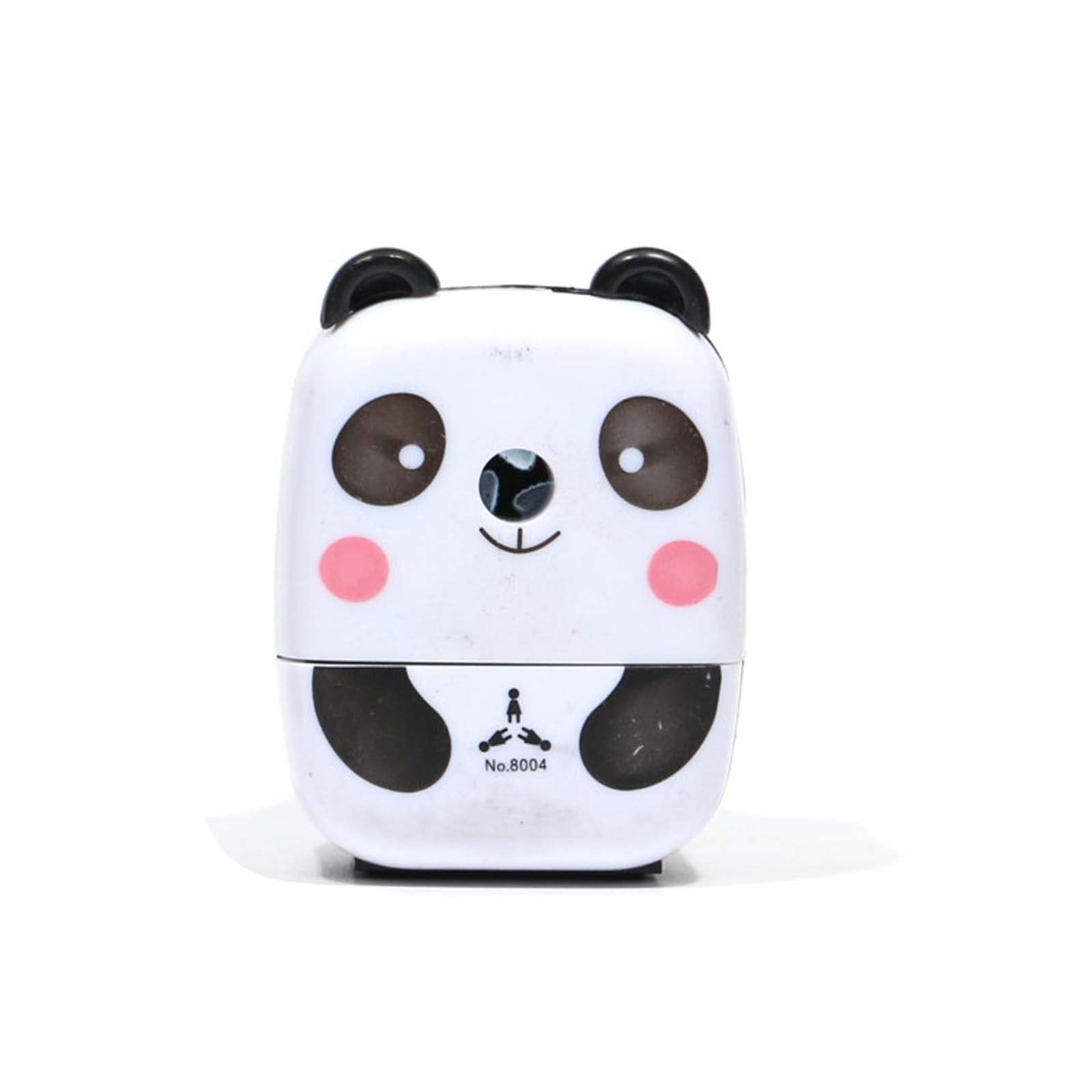 Manual Pencil Sharpener, Cute School Stationary Kids Pencil Sharpener Hand Crank Manual Desktop Sharpener for Office Classroom- Panda
