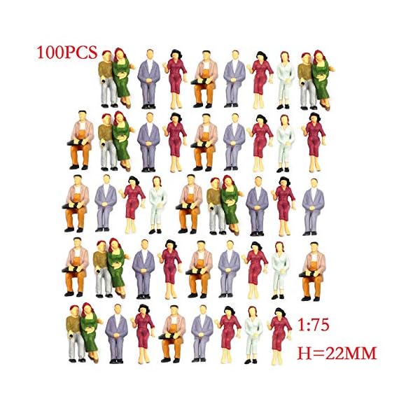 Perfeclan 1: 75 1: 200 Kunststoffzug Painted People Figures Park Sitzmodell , 1:75 – Bild 3