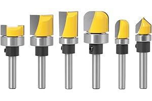 Bestgle 1/4” Shank Hinge Mortise Flush Trim & Core Box & Bowl and Tray Template Router Bits & 90°V Groove Router Bit with Bal