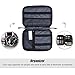 WANDF L1002 USB Drive Cable Organizer Bag Portable Universal Electronics Accessories Case Shuttle with Cable Tie/Flash Disk SD Card Slots/Phone Connector Plug Bag/Hard Drive Case, Medium, Green