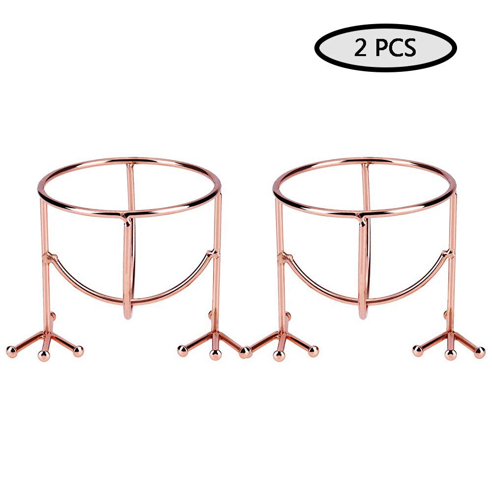 Makeup Sponge Holder Drying Stand,Egg Sponge Stand,Chicken Feet Shape Powder Puff Sponge Support Display Stand,Round Makeup Organizer,Practical for Women Travel and Daily Use(Rose Gold,2 Piece)