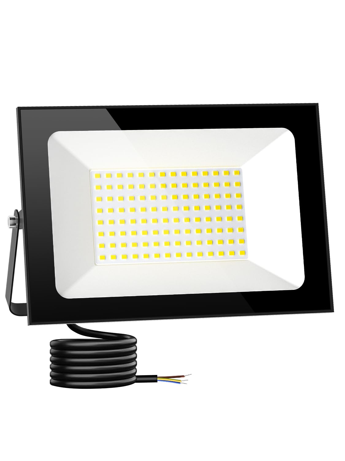 Floodlight Outdoor, 100W 10000LM LED Flood Light, 6500K Cold White Outside Light, IP66 Waterproof Security Light for Yard, Garden, Garage, Patio, Warehouse