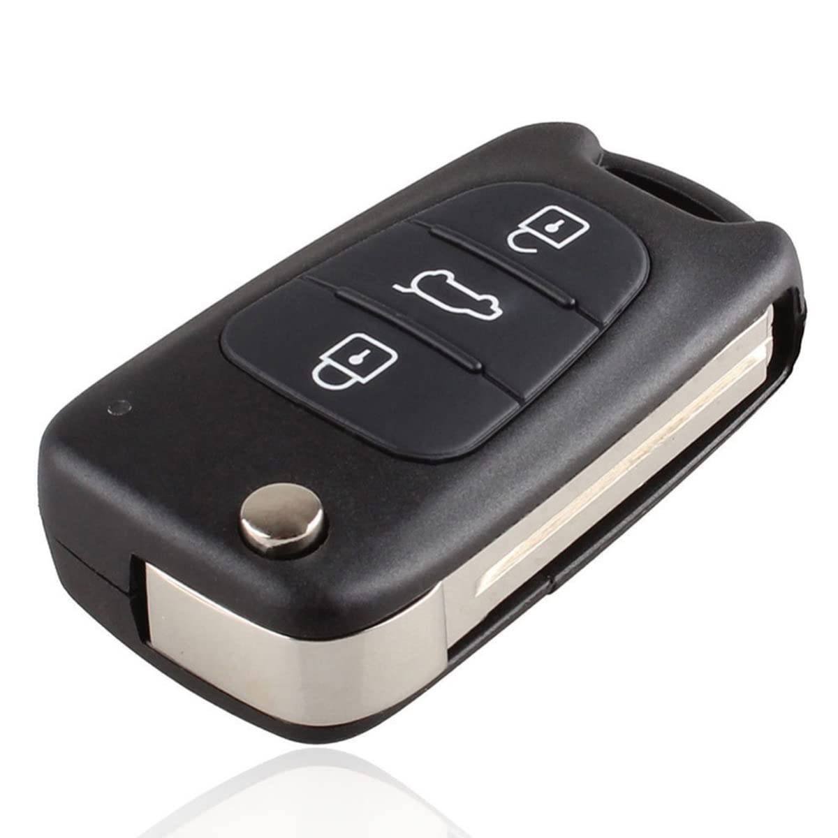 LINGXIYA Car Key Fob Case Replacement, Fits Hyundai i20/i30/i35/ix20/ix35/Kia Ceed/Soul/Sportage/Venga, 3 Buttons Flip Remote Control Key Shell, Plastic