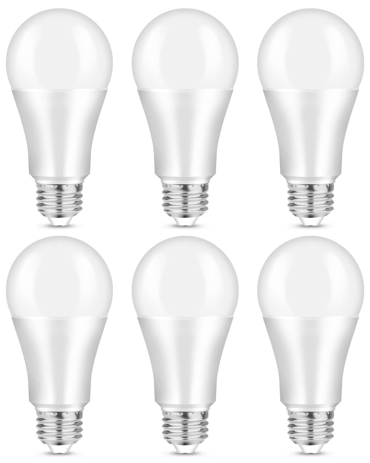 BIGHOUSEtech E27 LED Screw Light Bulb Equivalent 100W Incandescent Bulbs, 13W 1200 Lumen Cool White 6000K Screw-in LED Lamp, Energy Saving Edison Light Bulbs, Pack of 6