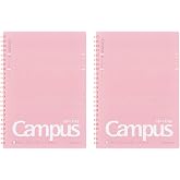 Kokuyo Campus Soft Ring Notebook, A5, B 6mm Dot Ruled, 29 Lines, 50 Sheets, Pink, Set of 2 (SU-S131BT-P)