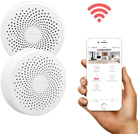 MESMART 2 Pack WiFi Smart Flammable Combustible Gas Leak Sensor Detector Leakage Detection Abnormal Alarm Safety Warning Wireless Smart Home Security System Compatible with Amazon Alexa Echo