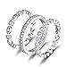 JewelryPalace Wedding Bands Wedding Rings For Women Anniversary Eternity Bands 3 Stackable Rings CZ Engagement Bridal Milgrain Marquise Infinity 925 Sterling Silver Ring Sets Size 4-12