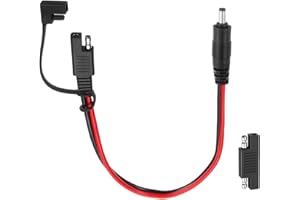 MECCANIXITY SAE to DC 5525 Male Adapter Cable, 14AWG 300V 1FT Cable Wire Solar Panel Connector with Waterproof Cover for Sola