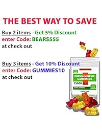 Premium Organic Hemp Sugar-Free Gummies Natural Health Support 15000MG, 166MG Each,...