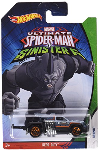 Hotwheels Marvel Ultimate Spiderman Repo Duty Rhino Car 1.64 Scale Model By Hot Wheels