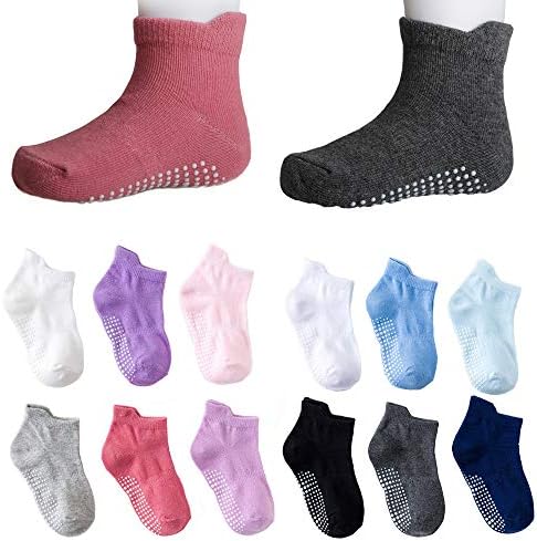 Toddler Infant Boys Girls Grip Ankle Socks Non Slip Anti Skid Socks 6 Pairs Socks Gift Set