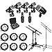 CAD Audio Stage7 Premium 7-Piece Drum Instrument Mic Pack with Vinyl Carrying Case with 2 Mic Stands & 2 Kick Stands and 7 XLR Microphone Cables XLR-M to XLR-F