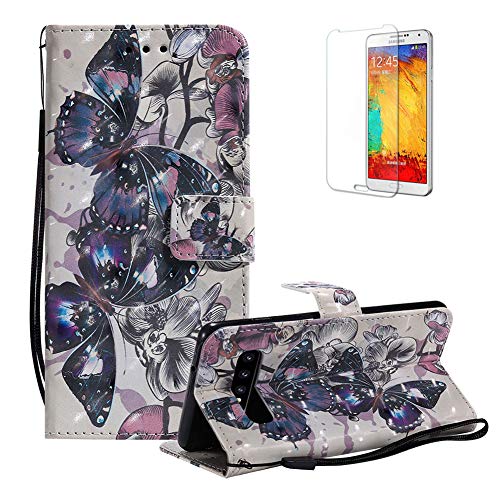 Funyye Magnetic Flip Case for Samsung Galaxy S10,Elegant 3D Black Butterfly Fantasy Painted Design Folio Wallet Pocket with Stand Credit Card Holder Slots Soft Silicone Leather Case for Samsung S10 - Thumbnail 7