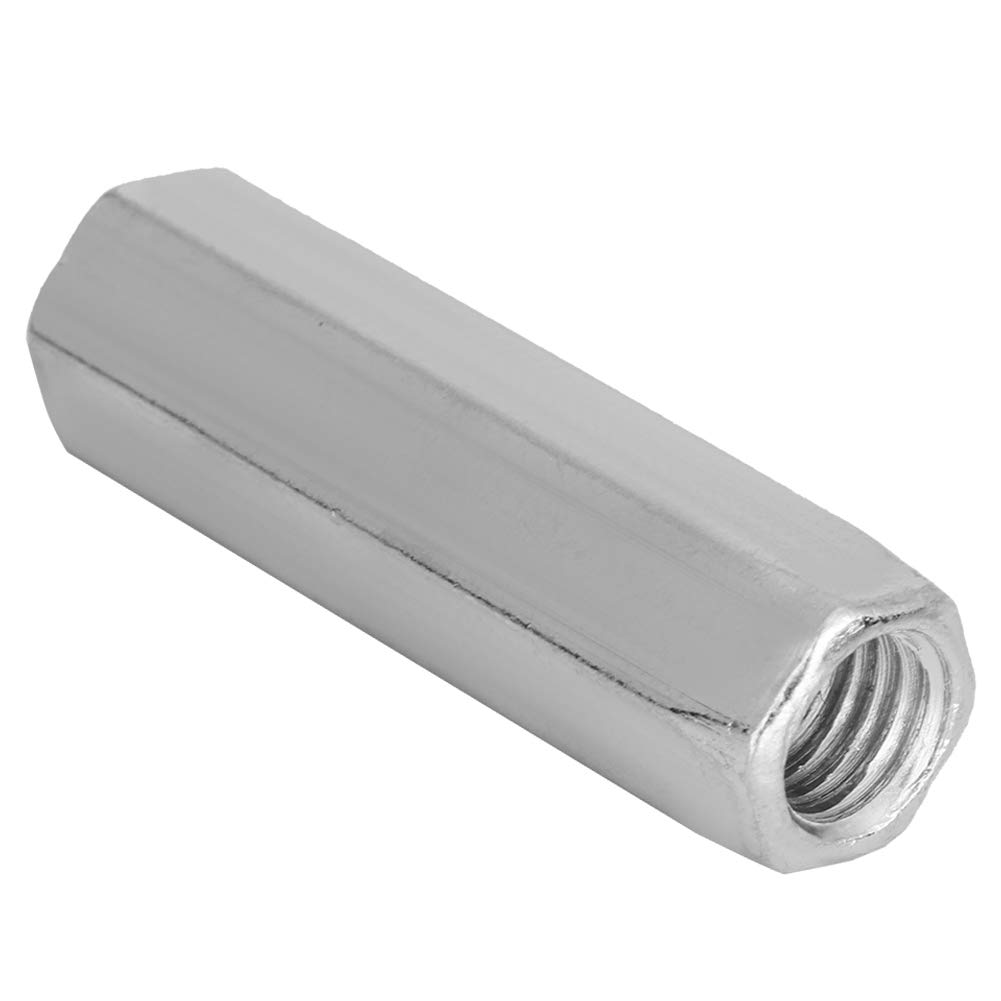 5pcs Coupling Nuts Hex Long Rod Sleeve Nut Carbon Steel Standoff M10 Threaded Fasteners(M10*40) Nut