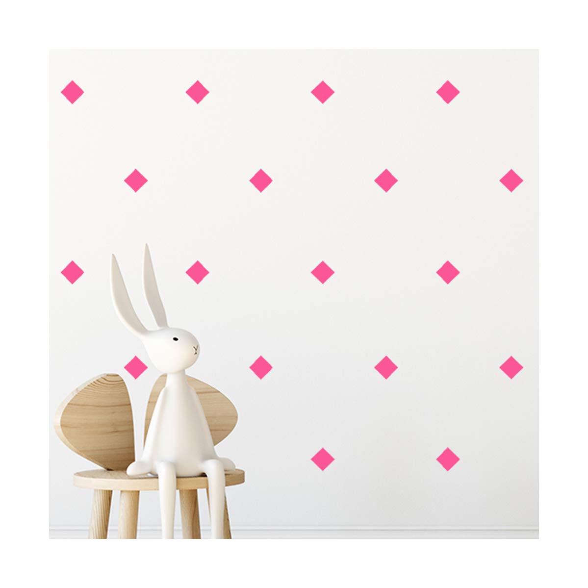 StickerDeen | Square Pattern Style Shape Decoration Removable Window, Furniture, Nursery Wall Art Vinyl Decal Stickers Gift | (Pack 80) (Baby Pink)