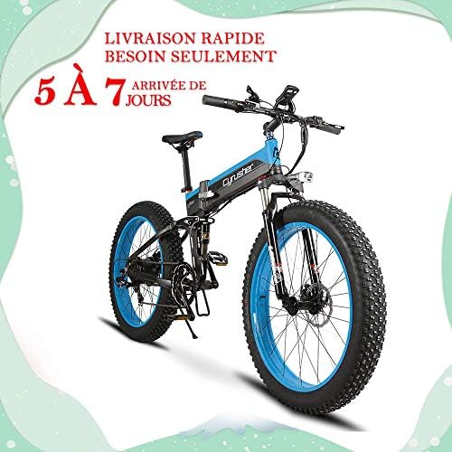 Folding Electric Cruiser Bicycle Extrbici XF690 500W 48V 10AH Li-Battery Fat Tire Bike Mountain Beach Snow Bicycle Full Suspension 7 Speed 26*4.0 Fat Tire 5 Setting Smart Computer Hydraulic Disc Brake