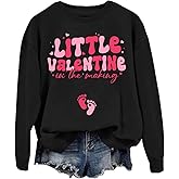 Meilirensheng Little Valentine In The Making Hoodie Valentine's Day Pregnancy Sweatshirt Unisex