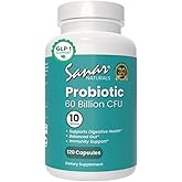 Sanar Naturals Probiotics 60 Billion CFU – 10 Strains + Prebiotics - Supports Immune, Digestive, & Gut Health - Probiotics for Women and Men - Vegan, Non-GMO, Gluten Free, 120 Capsules
