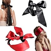 LALOCAPEYO 2-Piece Satin Sleep Eye Mask Set - Adjustable Soft Silk Eye Cover (160cm/63") for Travel, Gaming & Napping, Ultra-