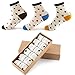 SHUAISHUAIKAI Womens Combed Cotton Socks Casual Ankle Socks Dots Crew socks (6 Pack in Giftbox)