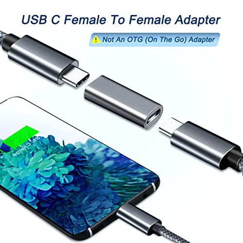 Basesailor USB C Female to Female Adapter 3Pack,USBC 3.1 10GBps 100W