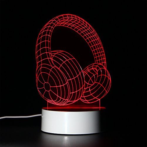 LEDlighting 3D Optical Illusion 7 Colors-Changing Desk Lamp,Intelligent Remote Control,60 '' Long USB Wire, Plug In (Earphone)