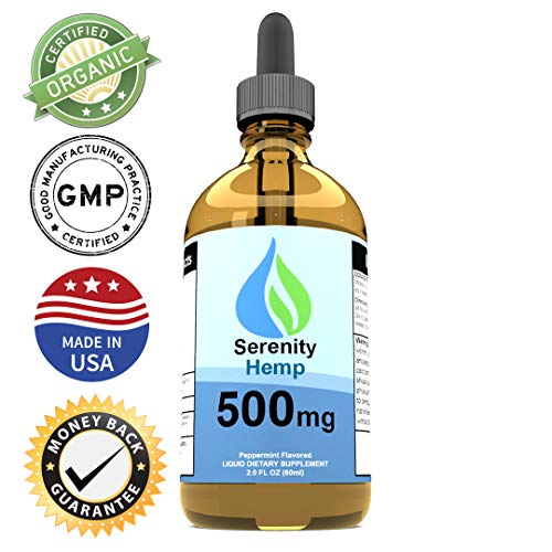 Serenity Hemp Oil - 2 fl oz 500mg - Relief for Stress, Inflammation, Pain, Sleep, Anxiety, Depression, Nausea - rich in Vitamin E, Vitamin B, Omega 3,6,9 and Much MORE! (Peppermint)