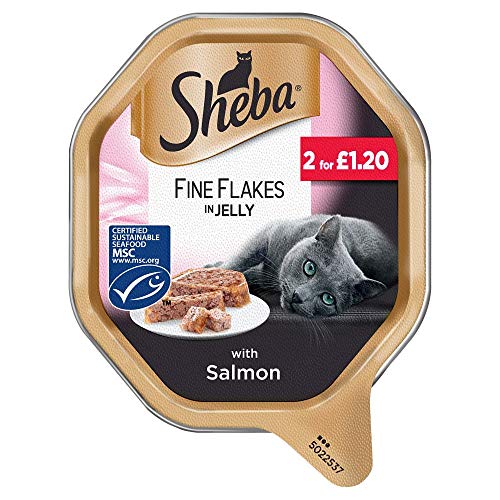 Mars SHEBA Fine Flakes Cat Tray with Salmon in Jelly 85g PMP 2 fo 85g Petz Bitz Pets Shop