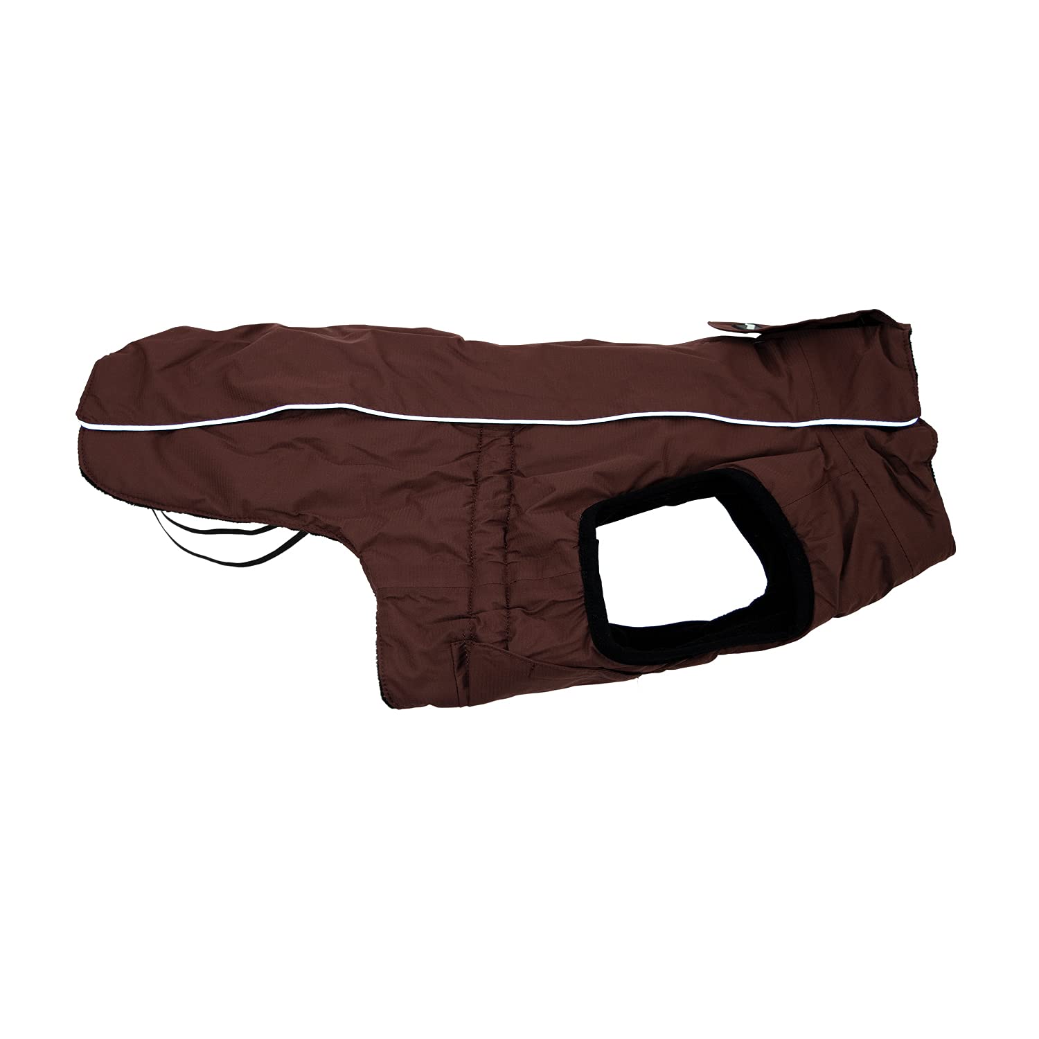 JEGGO Zipback, cold-repellent winter dog coat, waterproof and windproof, breathable, optimal fit, with full zip for easy on and off (brown, 28 cm)