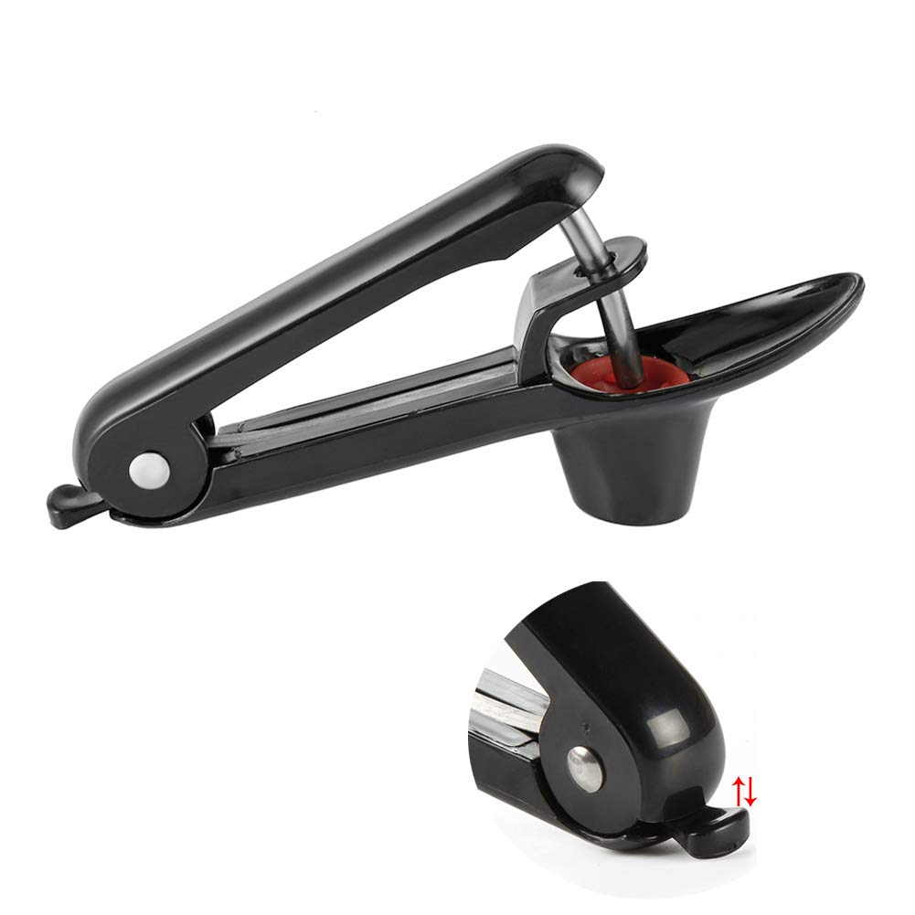 Cherry Pitter or Stoner, Olive Pitter Remover, Cherry Core or Seed Remover with Good Grips Handle & Food Grade Silicone Cup (Black)