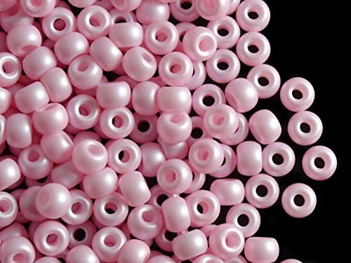 50pcs Small Pony Beads 5.5mm, 2mm Hole, Czech Pressed Glass, Pastel Pink Matte