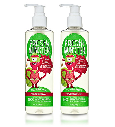 Fresh Monster Toxin-free Hypoallergenic 2-in-1 Kids Shampoo & Conditioner, Watermelon, 2 Count