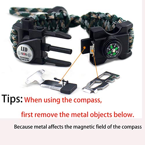 Adjustable-Paracord-Survival-Bracelet-20-in-1-with-SOS-LED-Lights-Compass-Whistle-Phone-Pick-up-Pin-Flintstones-Tactical-Survival-Gear-Set-Waterproof-Suitable-for-Men-Women-and-Children-Lifesaving-bra