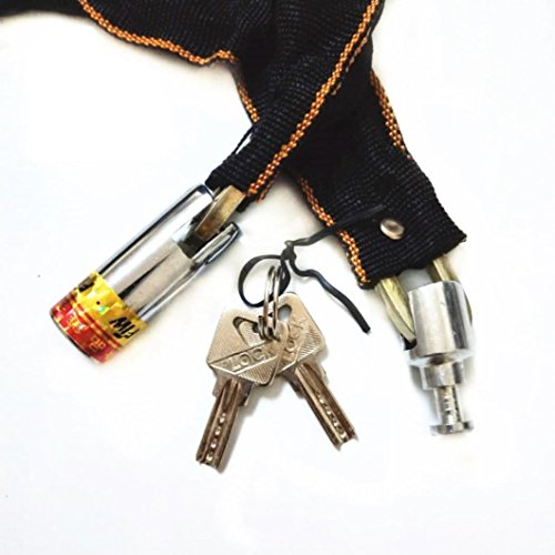 Dartphew Bike Accessories,Dartphew 1Pcs Chain Pad Lock Heavy Duty Motorbike Motorcycle Scooter Bike Motor Bicycle,for Outdoor Hiking Camping Hunting Cycling(Length: 80cm,Black) - Thumbnail 4
