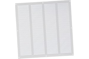 White 14x14 inch Steel Vent Cover with Insects Screen - Sidewall and Ceiling - Outside Dimensions: 15.75" w X 15.75" h