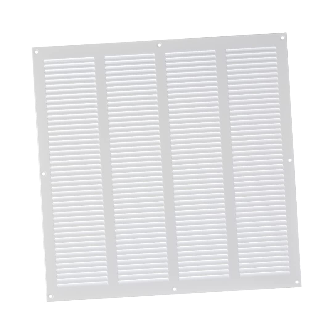 400x400mm / 16x16" inch White Metal Air Vent Grille Cover with Insect Mesh - Ventilation Cover