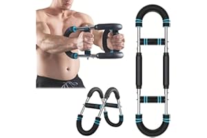ERGERY Adjustable Twister Arm Trainer, Chest Expander Workout Equipment, Portable Shoulder Strength Exerciser Machine for Men, Power Twister Bar, Forearm Strengthener for Home Gym Fitness Training