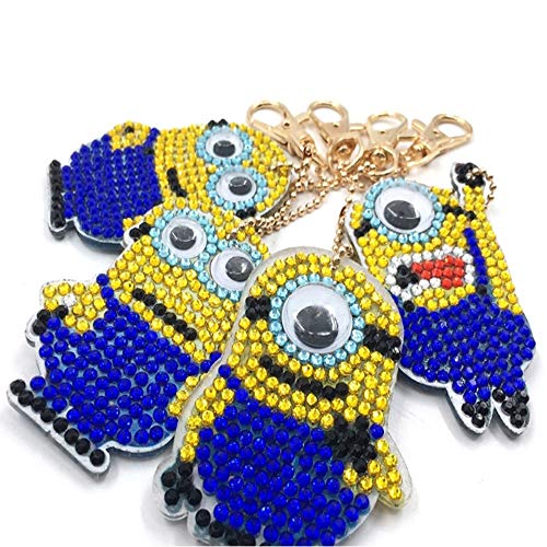 5D DIY Key Chains Diamond Painting Paint by Numbers KitsFull Drill Rhinestone Mosaic Making Decorative Props for Bags,Phone Straps(4 Pack)